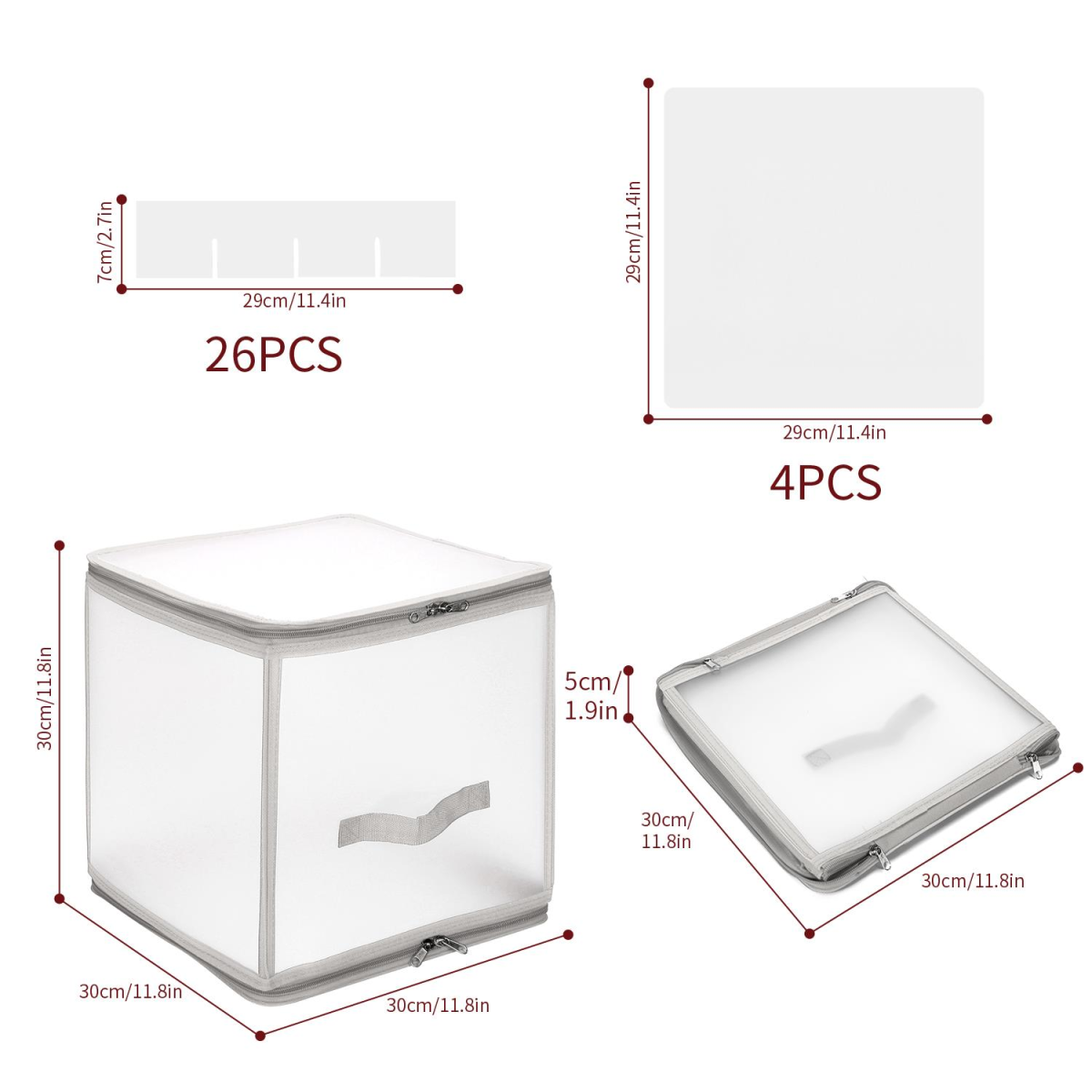 VINSANI GREY XMAS 64 BAUBLE DECORATIONS BOX 0000503