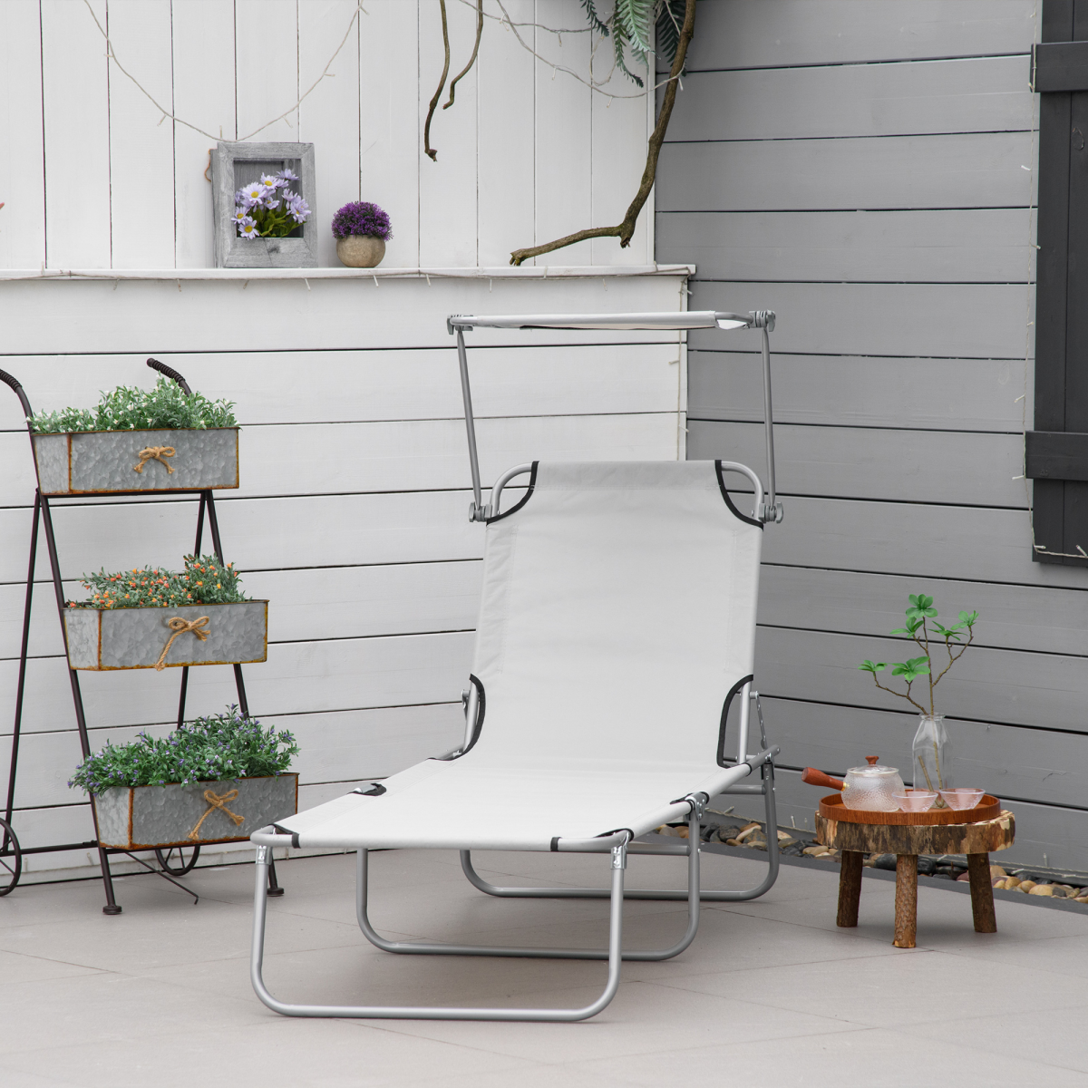 cortex-london-york-sunshade-folding-garden-lounger-grey