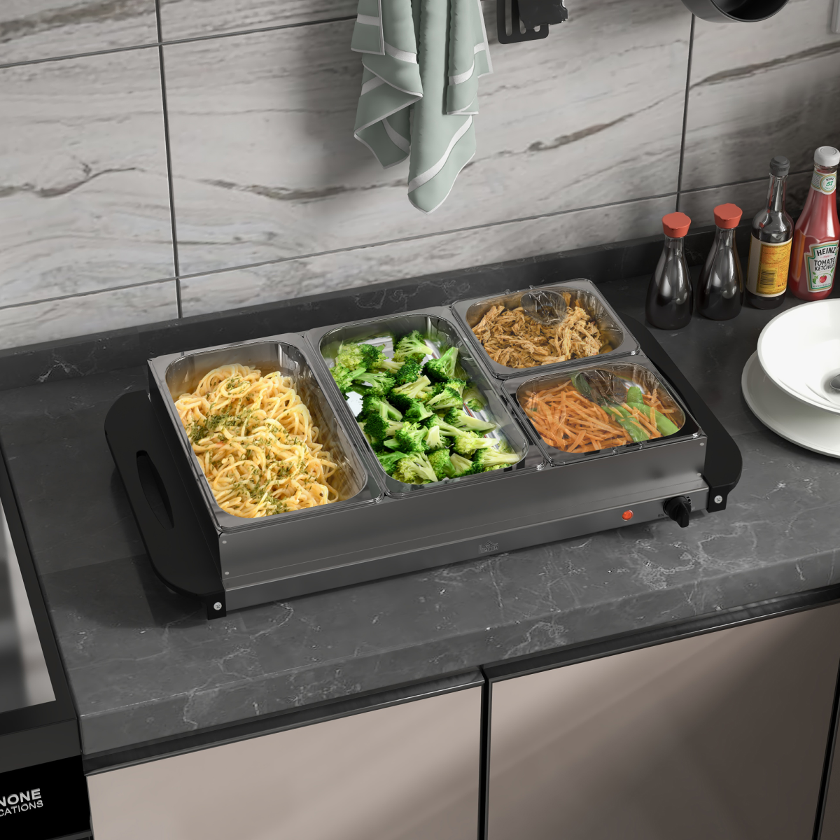 cortex-london-windsor-four-tray-electric-food-warmer-buffet-server-300w-stainless-steel-silver