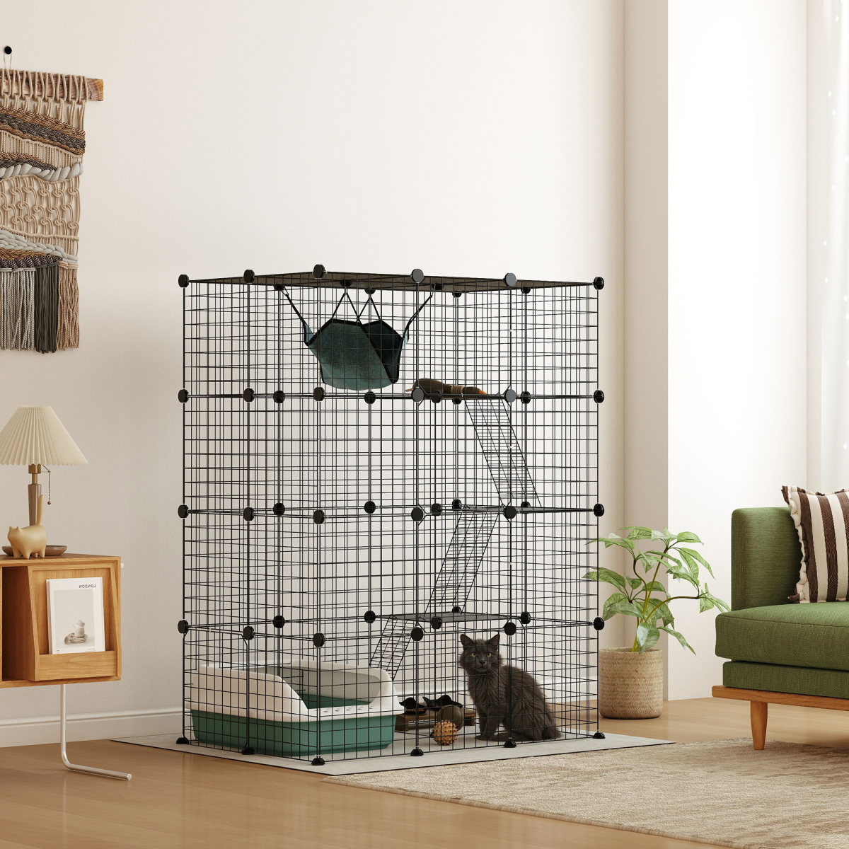 cortex-london-windsor-customisable-four-tier-cat-playhouse-black-steel-pp