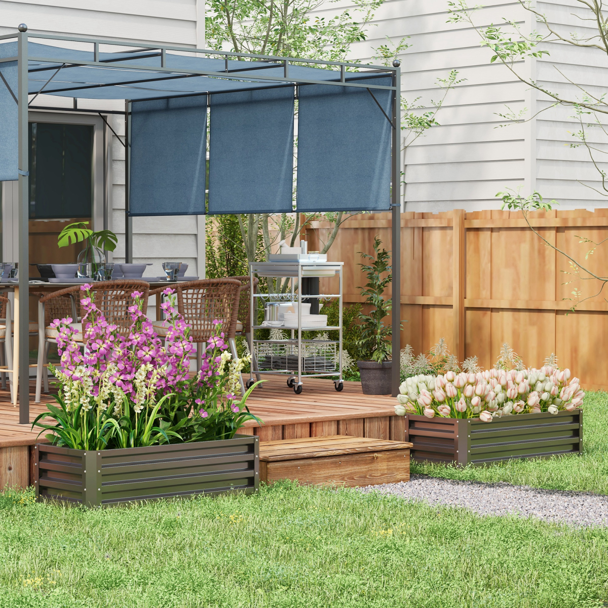cortex-london-york-galvanised-steel-raised-garden-planter-set-dark-grey