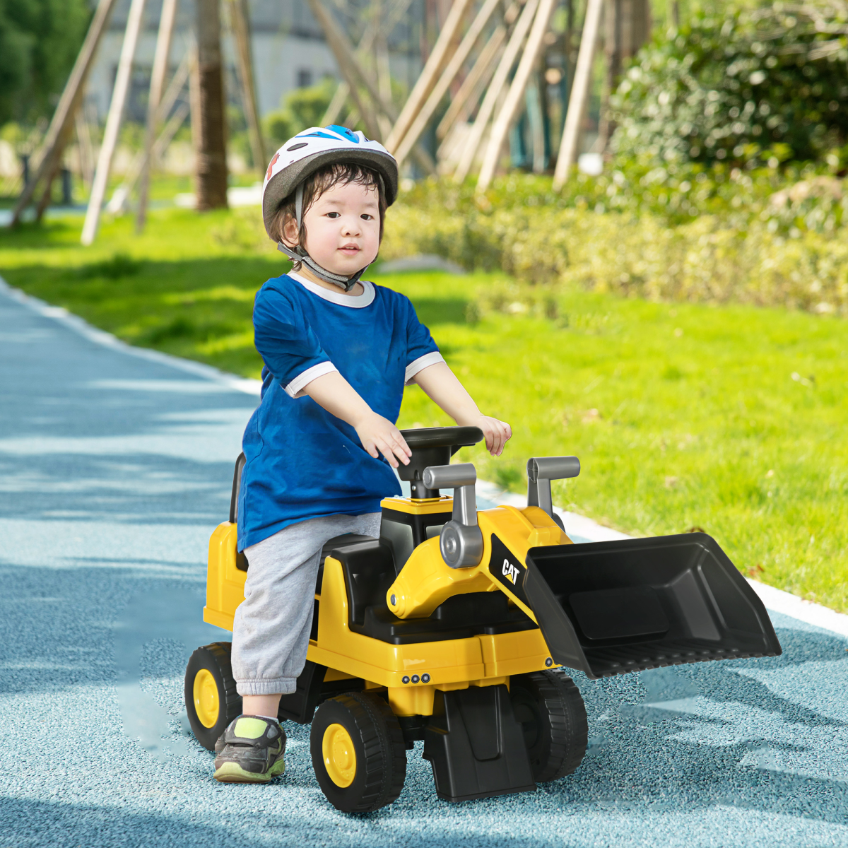 cortex-london-windsor-cat-licensed-kids-construction-ride-on-tractor-manual-shovel