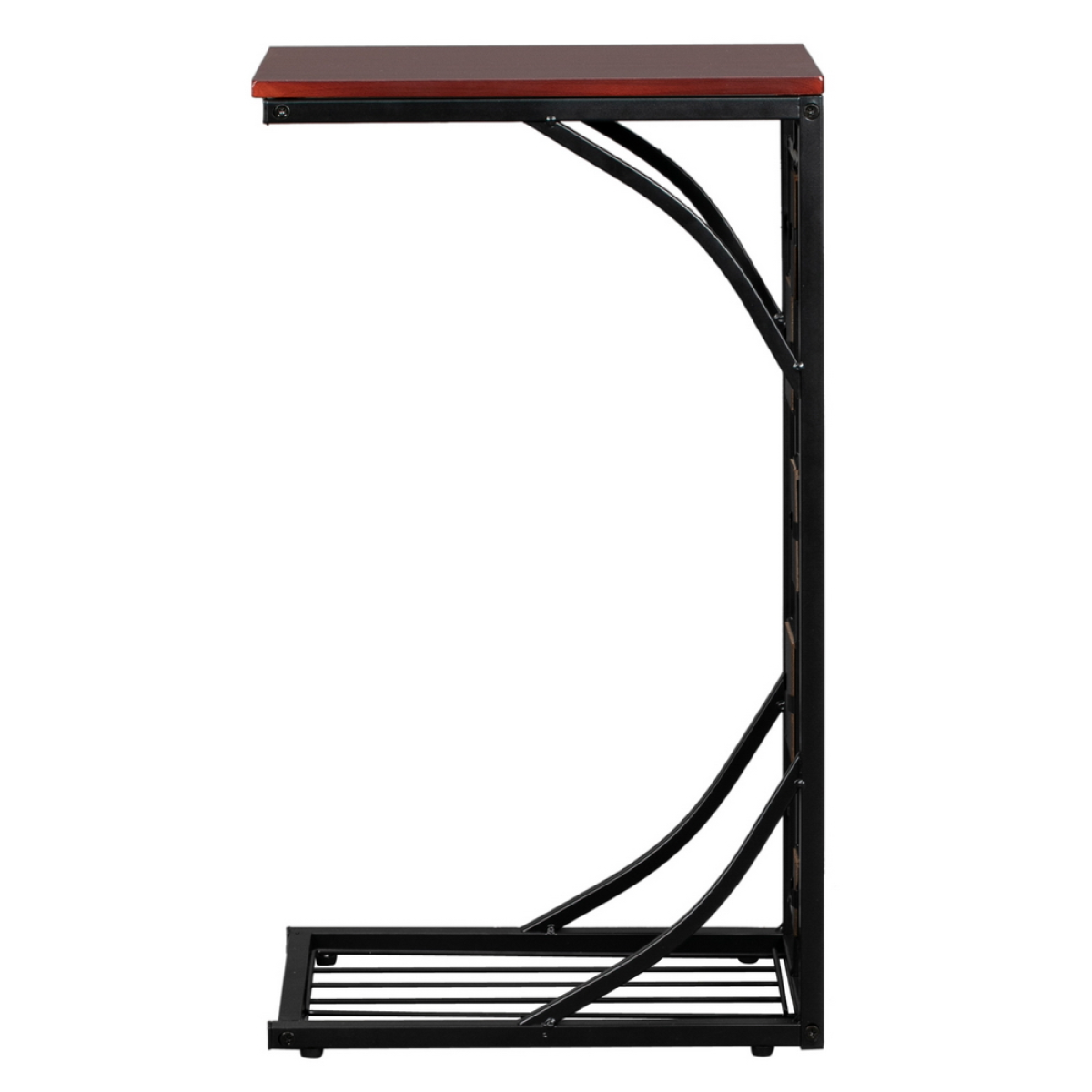 cortex-london-windsor-c-shaped-end-table-brown-gravel-pattern-black-powder-coated-base