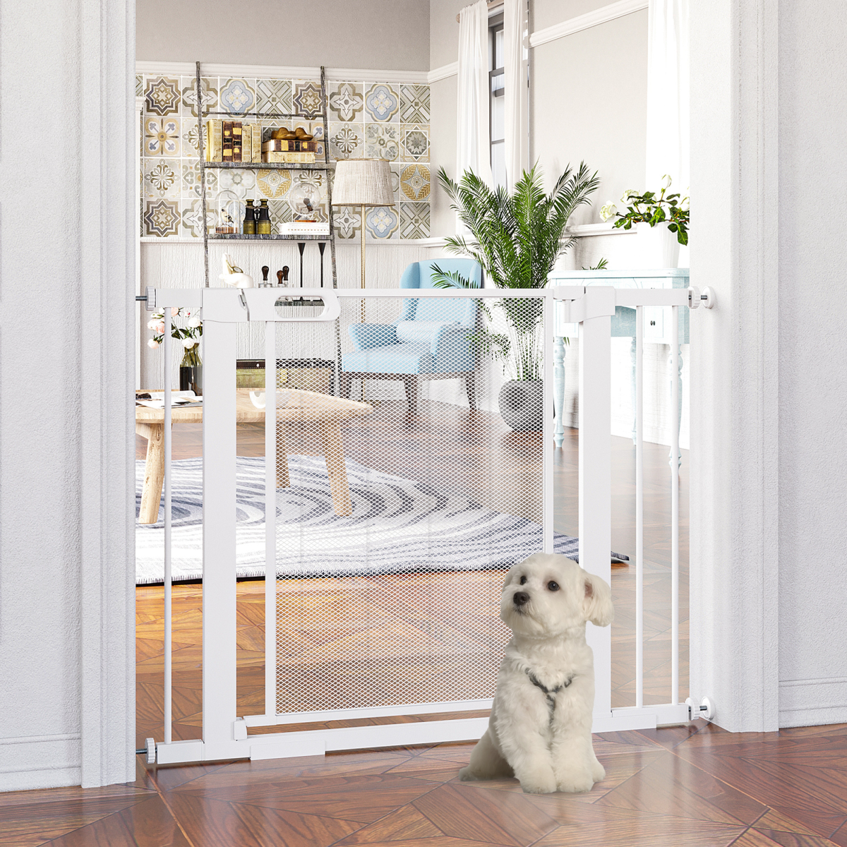 cortex-london-windsor-auto-close-pressure-fit-dog-gate-75-103cm-white-pawhut
