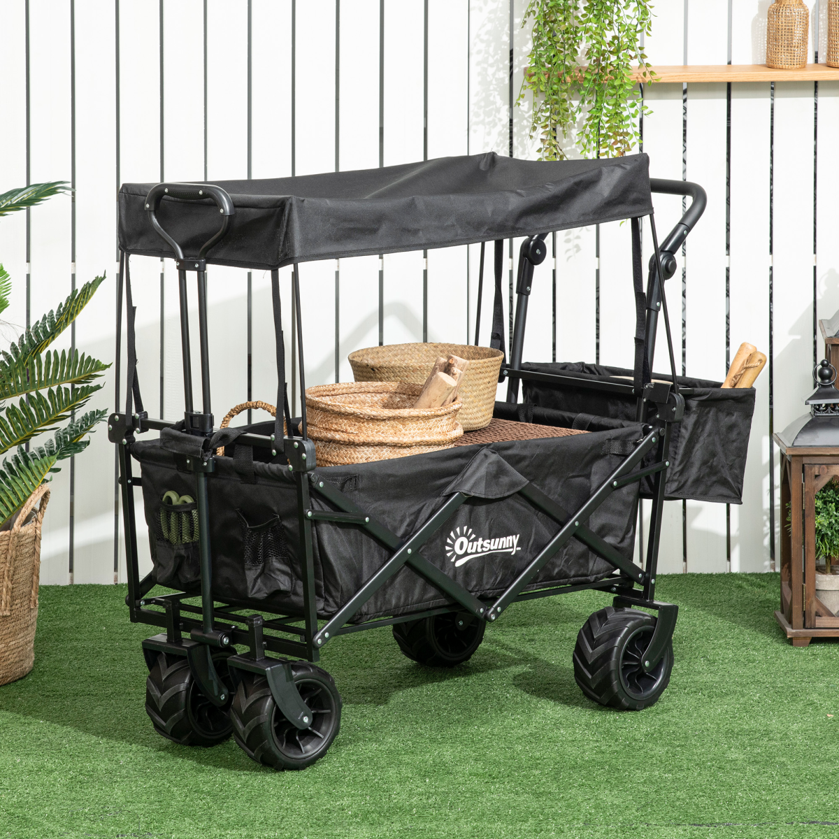 cortex-london-windsor-folding-trolley-cart-four-wheels-canopy-black