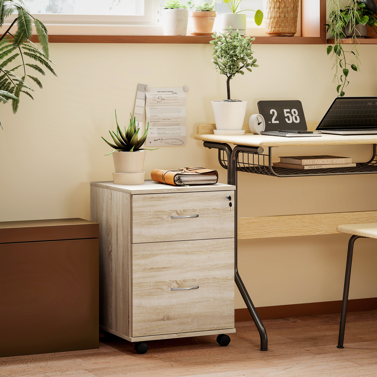 cortex-london-homcom-oak-wood-grain-mobile-filing-cabinet-two-drawers