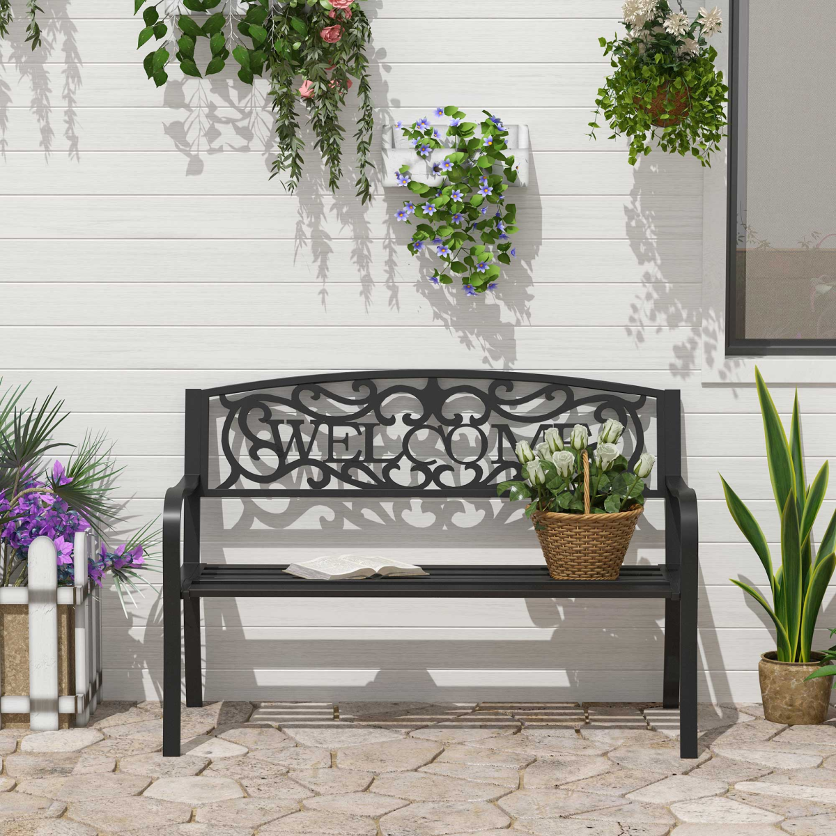 cortex-london-windsor-steel-garden-glider-bench-black-126lx60wx85h-cm