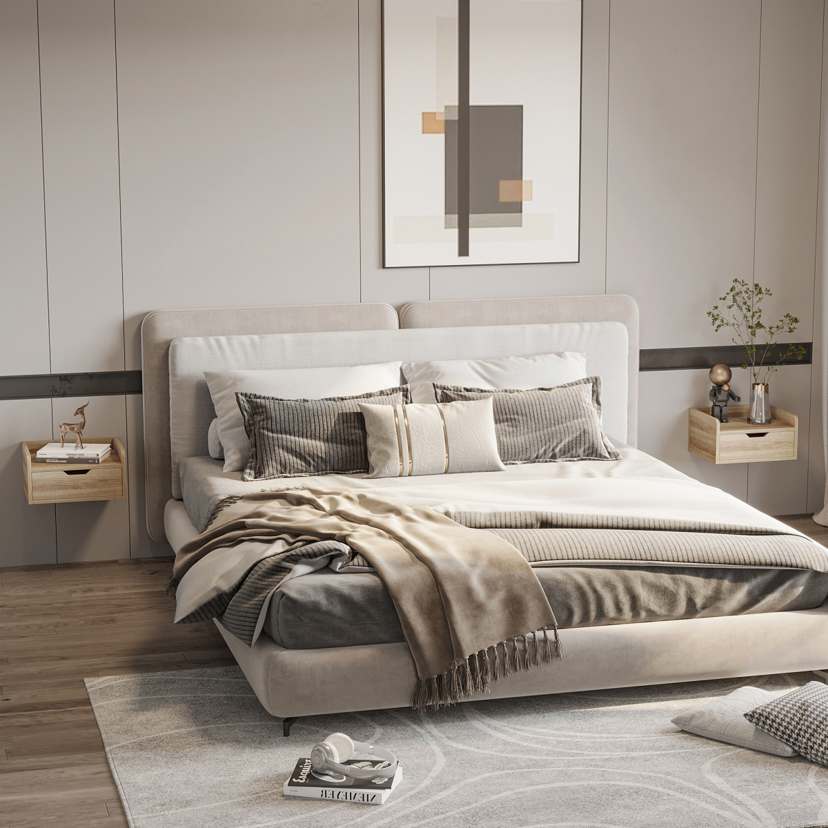 cortex-london-windsor-floating-bedside-tables-set-of-2-with-drawer-wood-effect