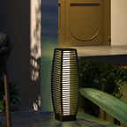 Outsunny Rattan Solar Floor Lamp with Auto On/Off LED Light for Porch Yard Grey