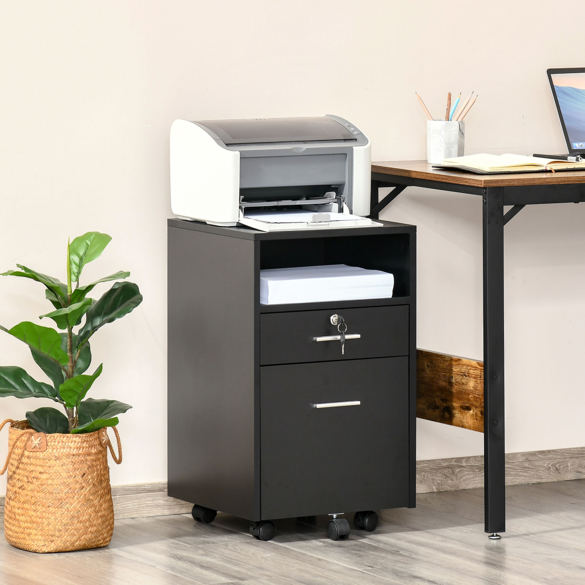 cortex-london-windsor-black-mobile-file-cabinet-lockable-office-storage