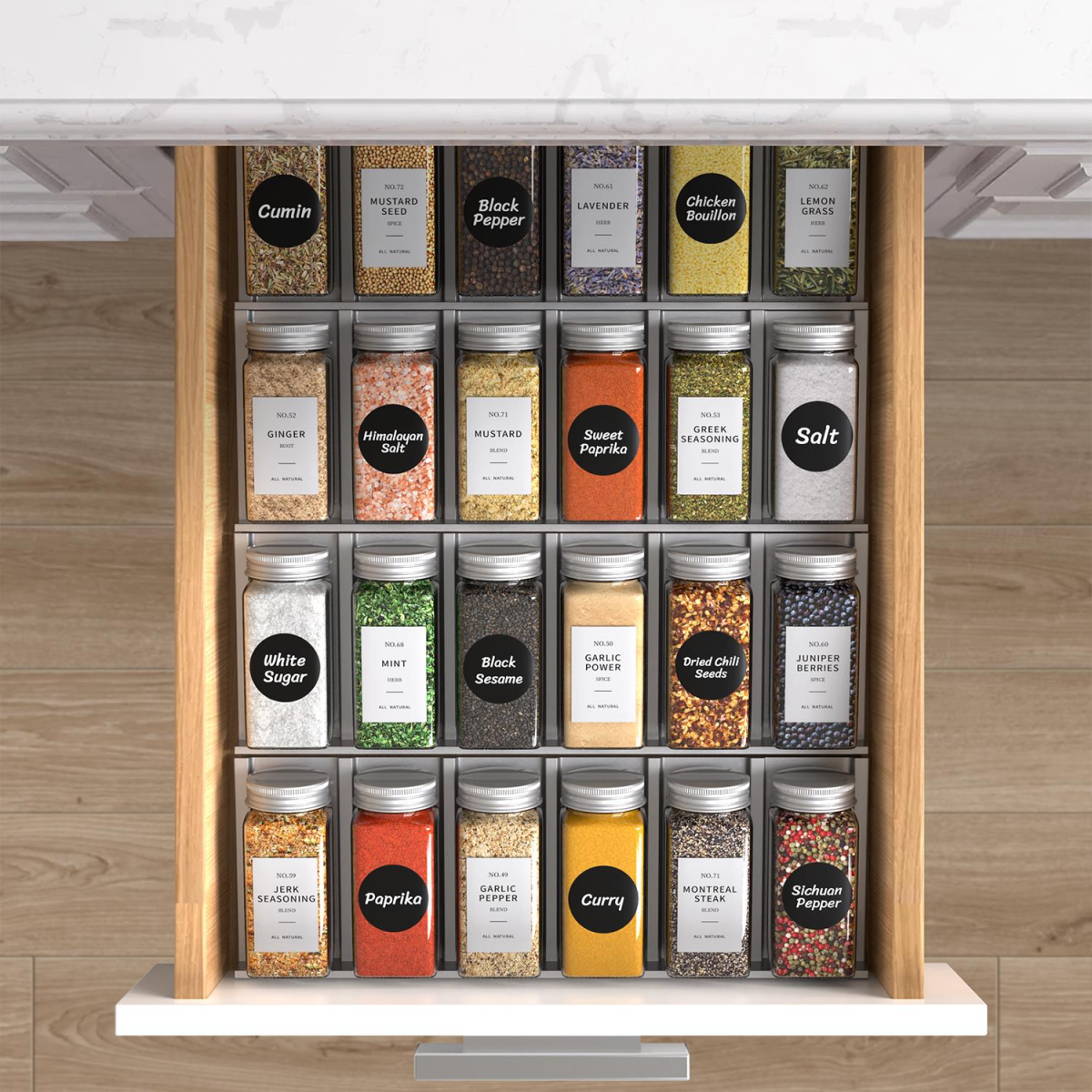 VINSANI SPICE JARS WITH LIDS 1010456
