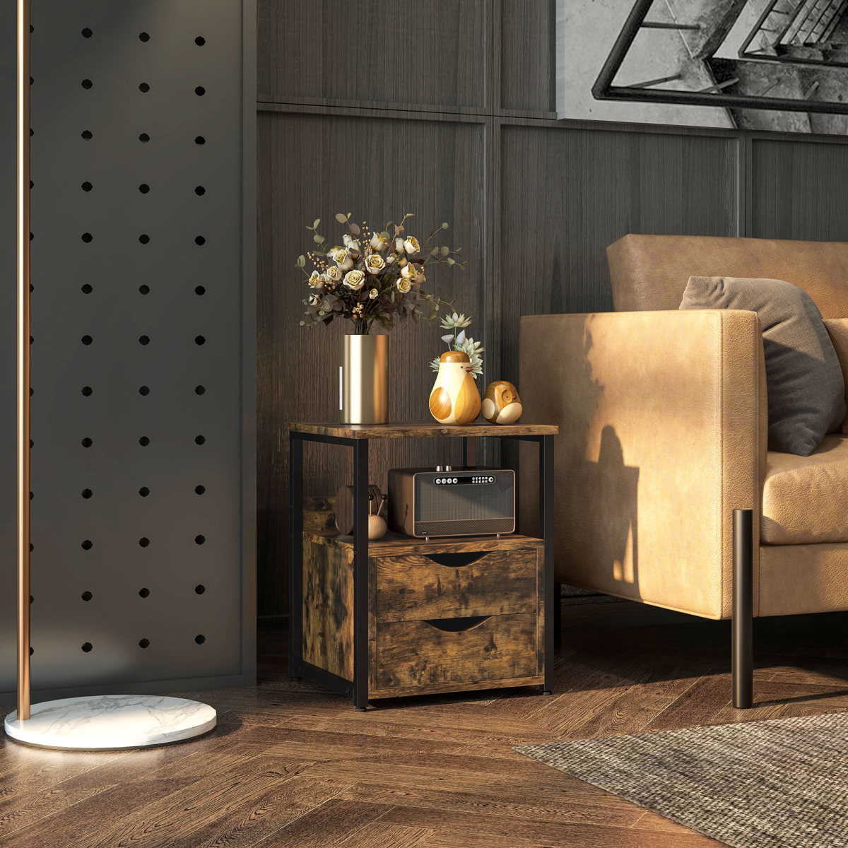 cortex-london-york-bedside-storage-cabinet-rustic-brown-two-drawers-shelf
