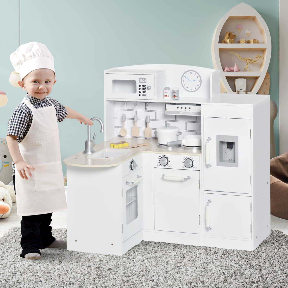 cortex-london-windsor-kids-play-kitchen-white-14-piece-water-dispenser