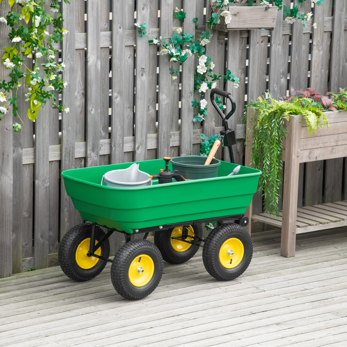 cortex-london-york-125l-green-garden-cart-heavy-duty-4-wheel-trolley