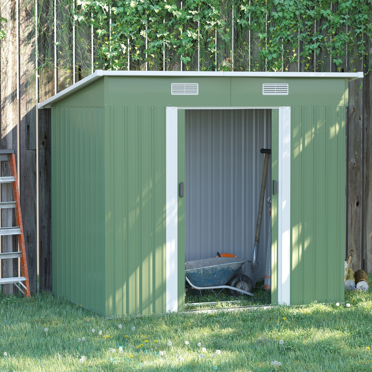cortex-london-windsor-green-metal-garden-storage-shed