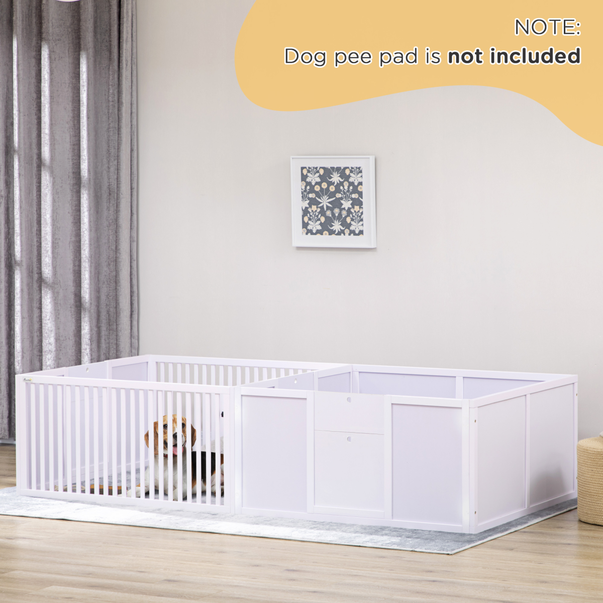 cortex-london-windsor-seven-panel-indoor-puppy-pen-white-pinewood-mdf-three-doors