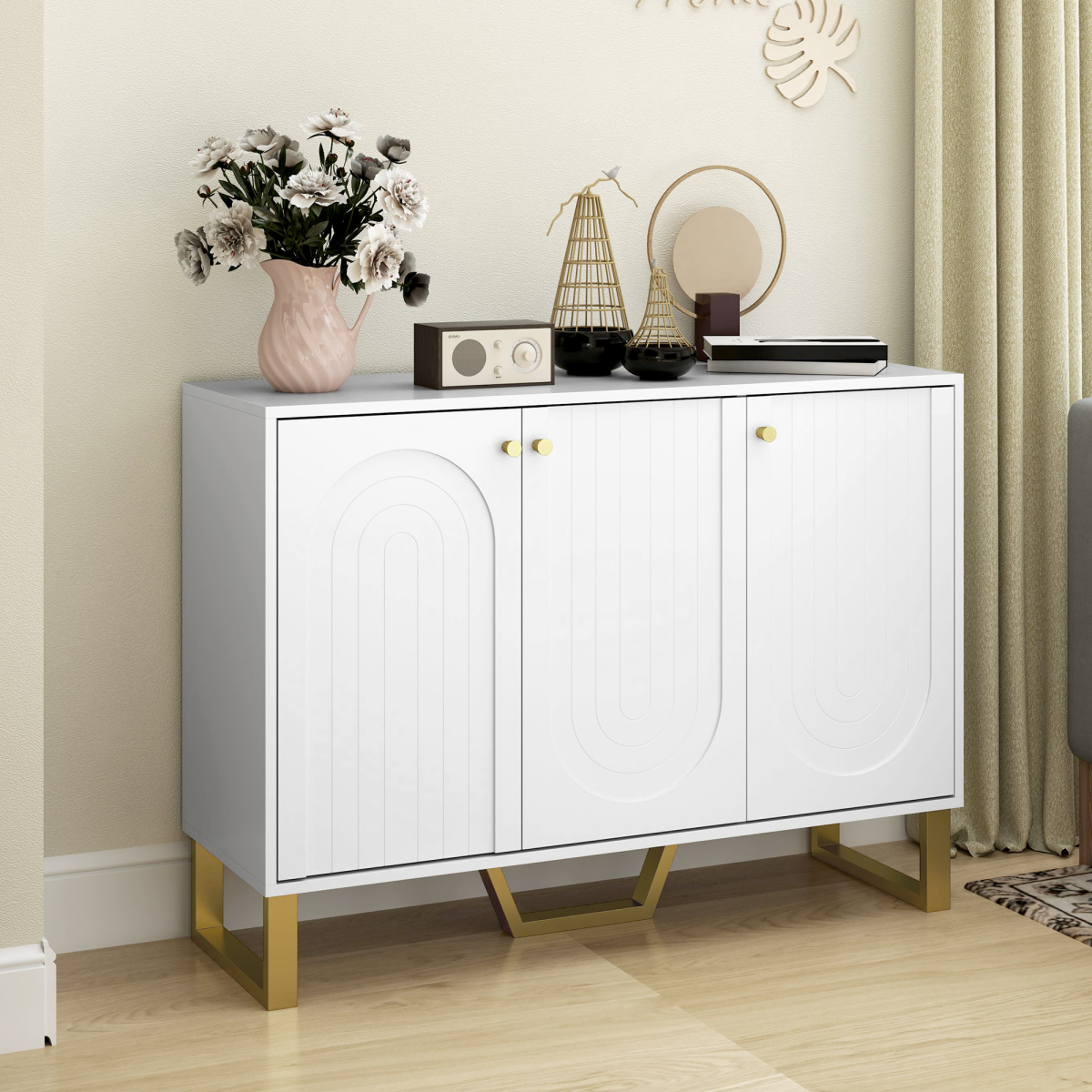 cortex-london-windsor-arch-white-sideboard-adjustable-shelves-doors
