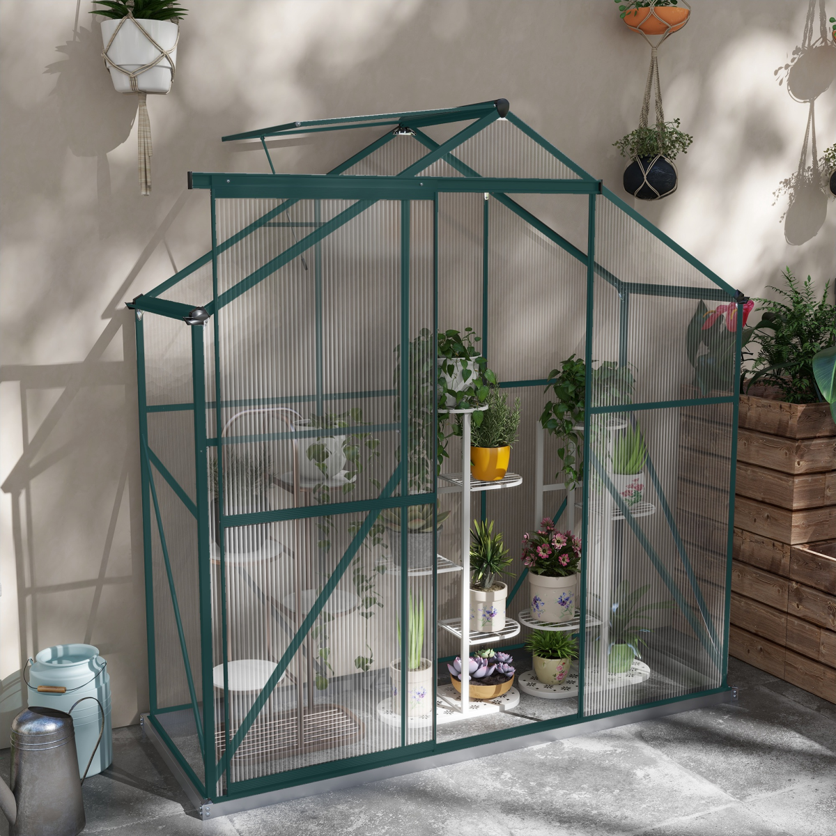 cortex-london-kew-polycarbonate-aluminium-greenhouse-190-x-70-x-200cm-green-clear