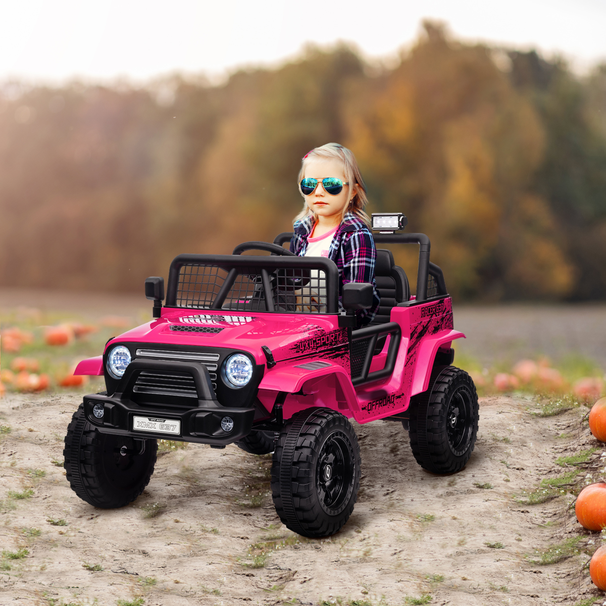 cortex-london-windsor-pink-12v-kids-electric-ride-on-truck