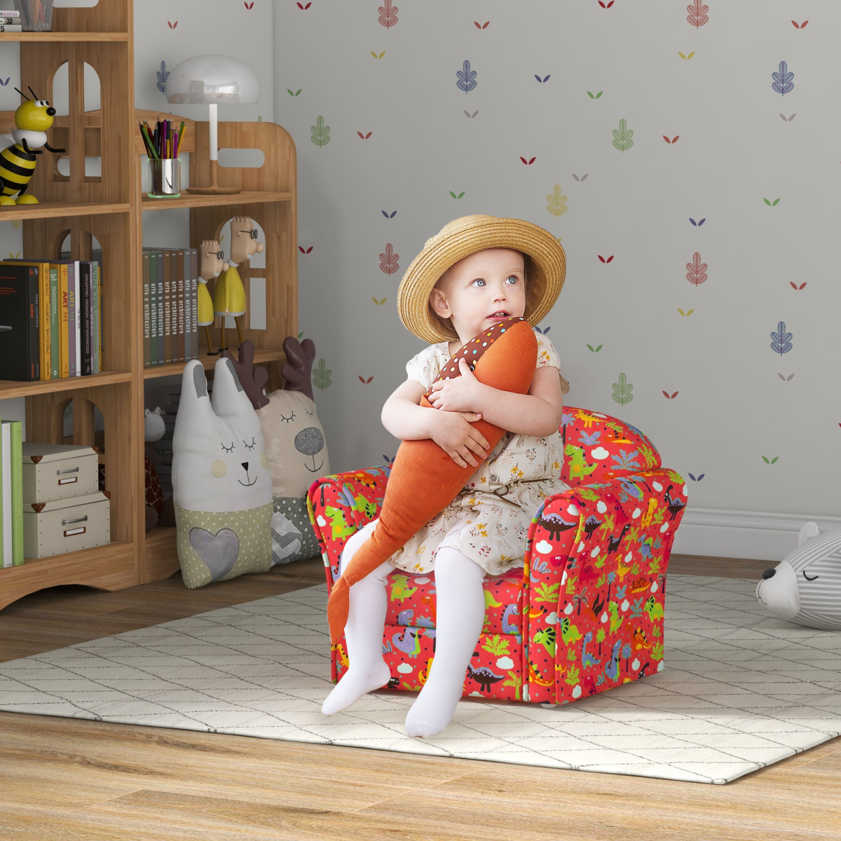 cortex-london-windsor-dinosaur-kids-sofa-chair-red