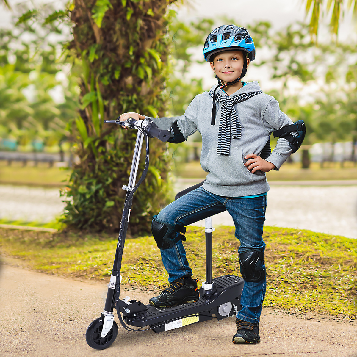 cortex-london-york-kids-120w-foldable-electric-scooter-black
