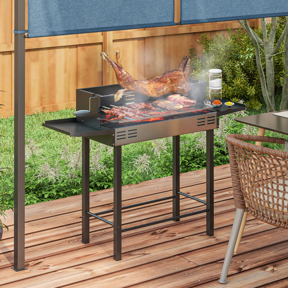 cortex-london-windsor-charcoal-spit-roasting-grill-stainless-steel-black-silver