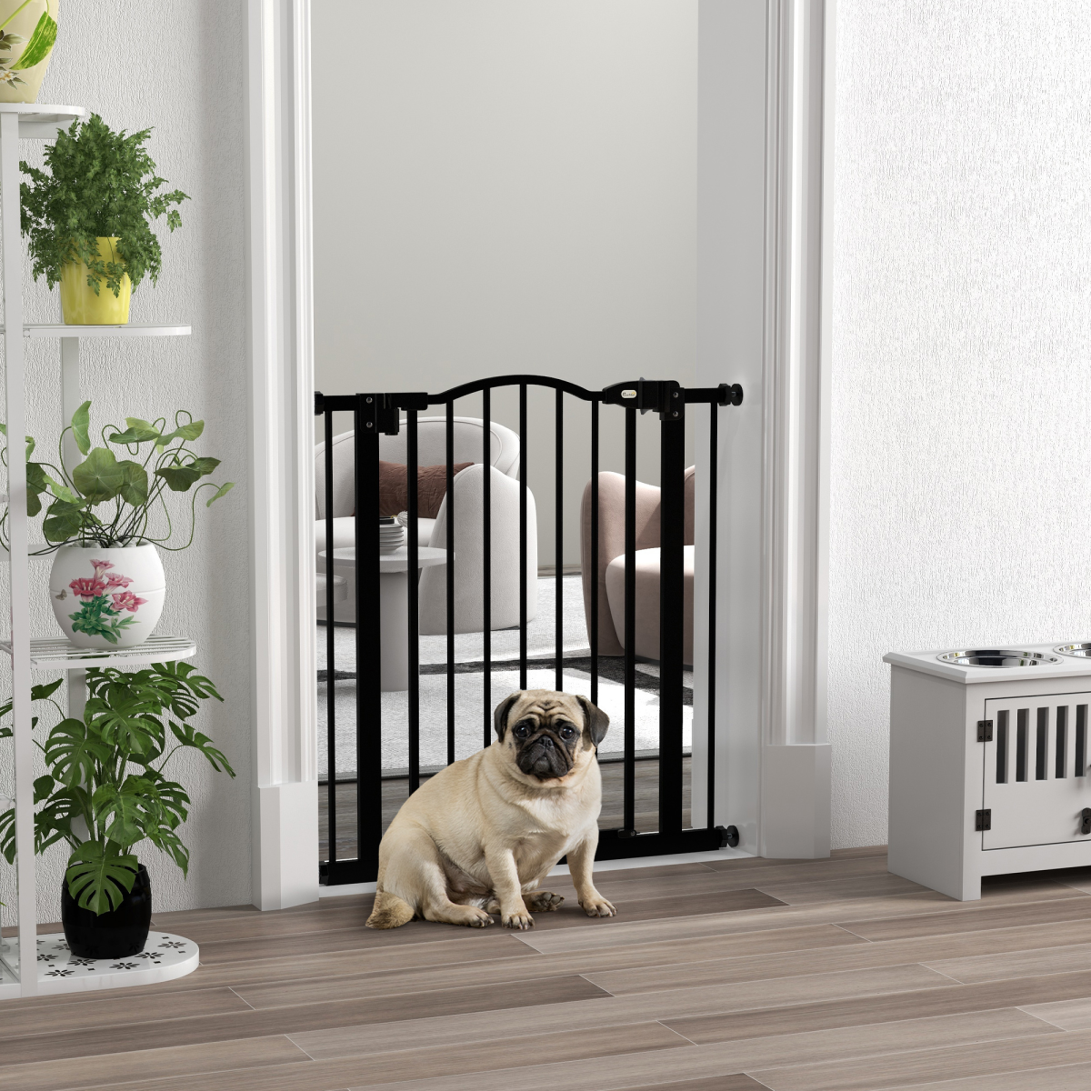 cortex-london-windsor-auto-close-adjustable-metal-pet-gate-black