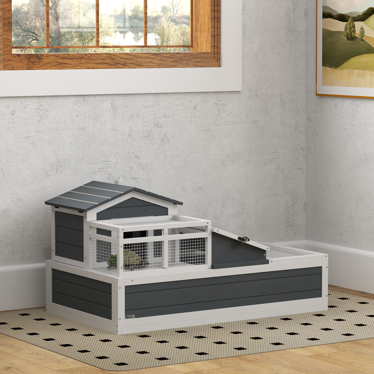 cortex-london-windsor-wooden-tortoise-house-grey-white-balcony-tray