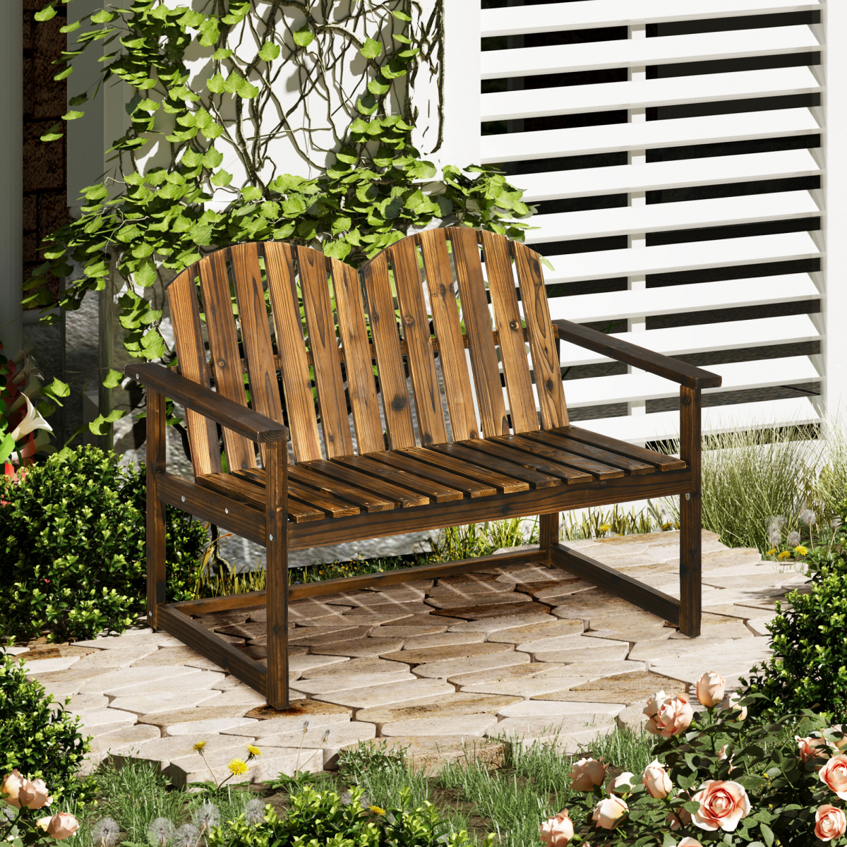cortex-london-yorkminster-fir-wood-two-seat-outdoor-bench-slatted-backrest