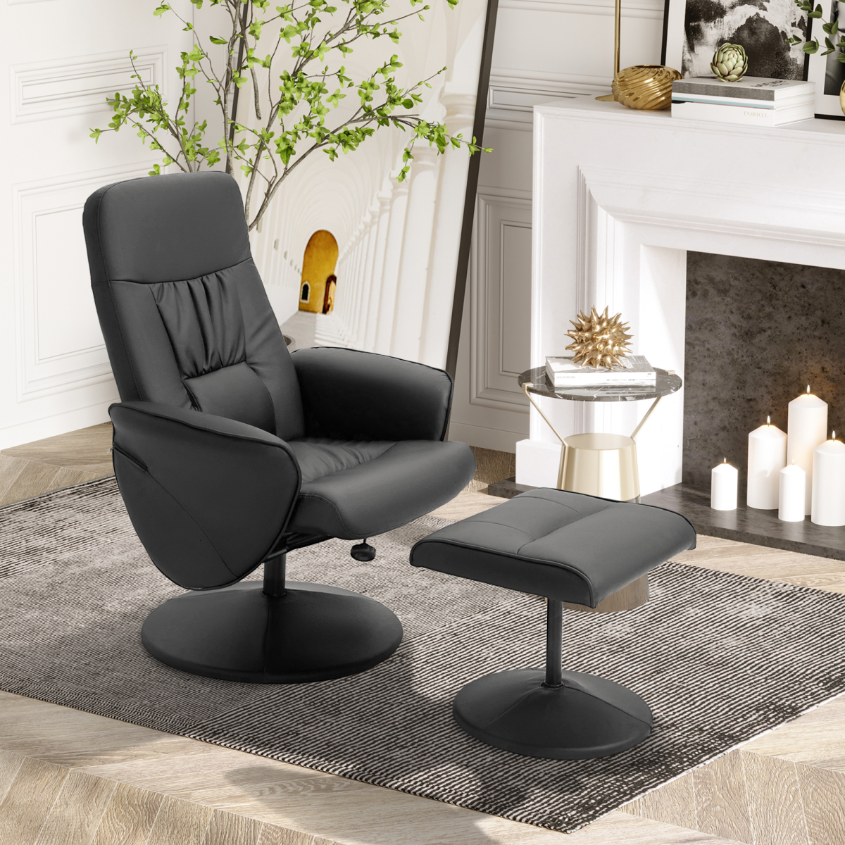cortex-london-windsor-reclining-armchair-ottoman-set-black-pu-leather-360-swivel