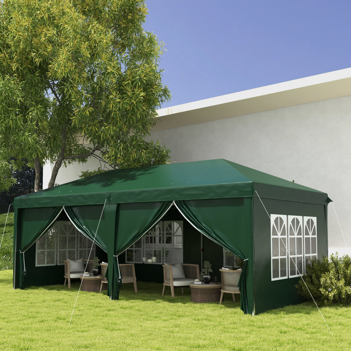 cortex-london-windsor-green-3-x-6m-pop-up-gazebo-party-tent