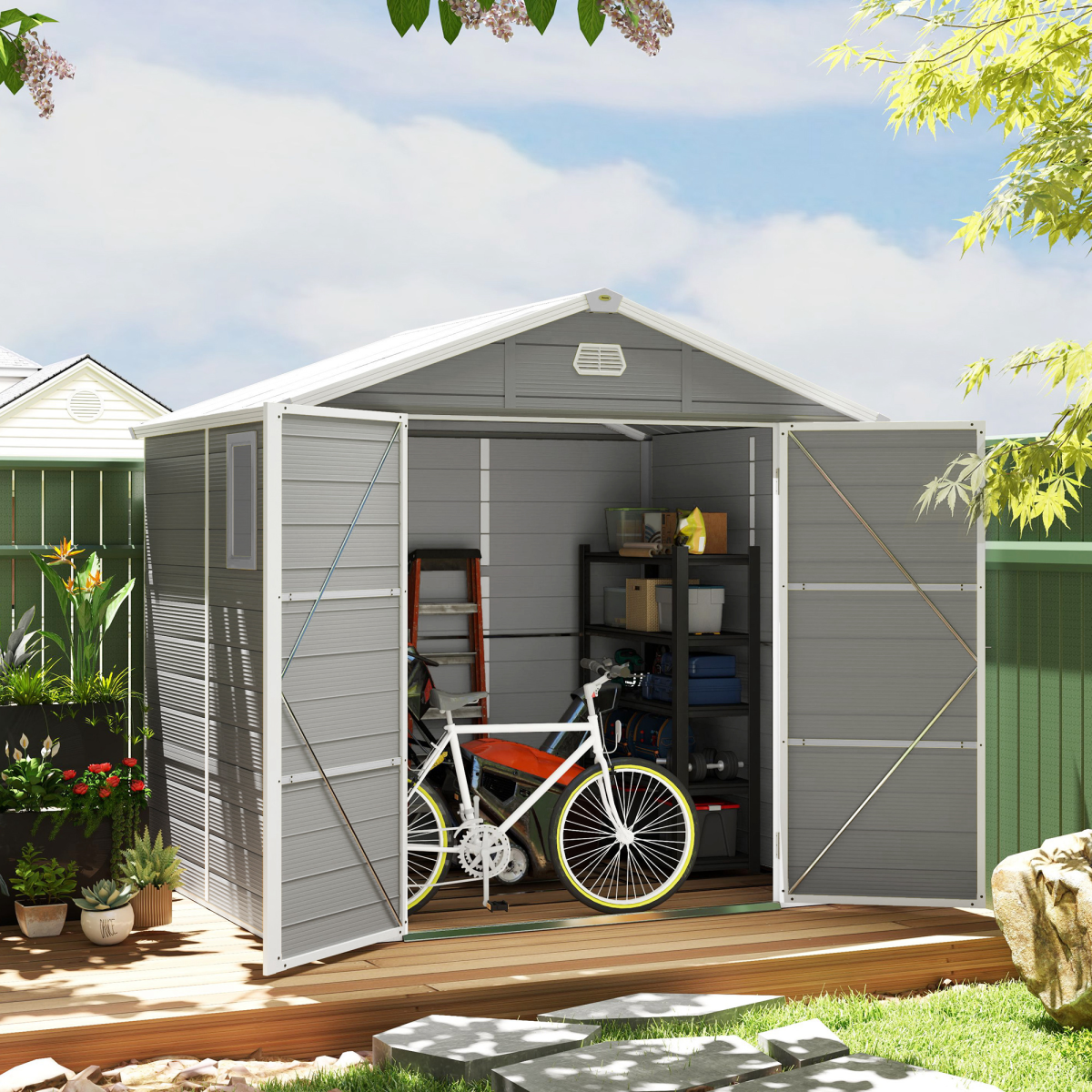 cortex-london-windsor-light-grey-8-x-6ft-garden-storage-shed
