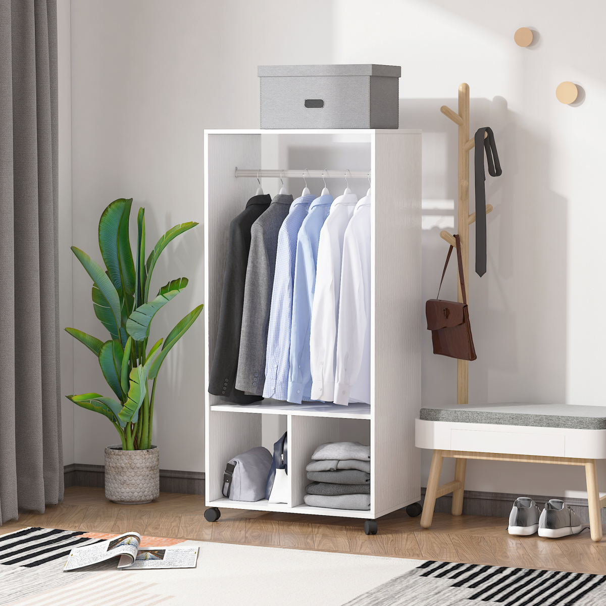 cortex-london-windsor-white-open-wardrobe-clothes-rail-aluminium-hanging-rod-shelves