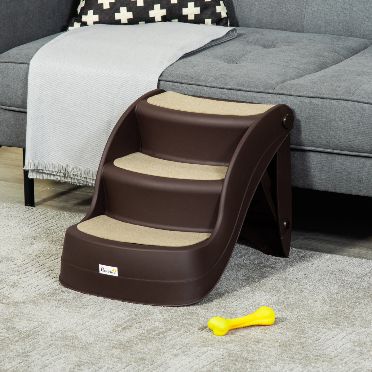 cortex-london-windsor-portable-three-step-dog-stairs-brown