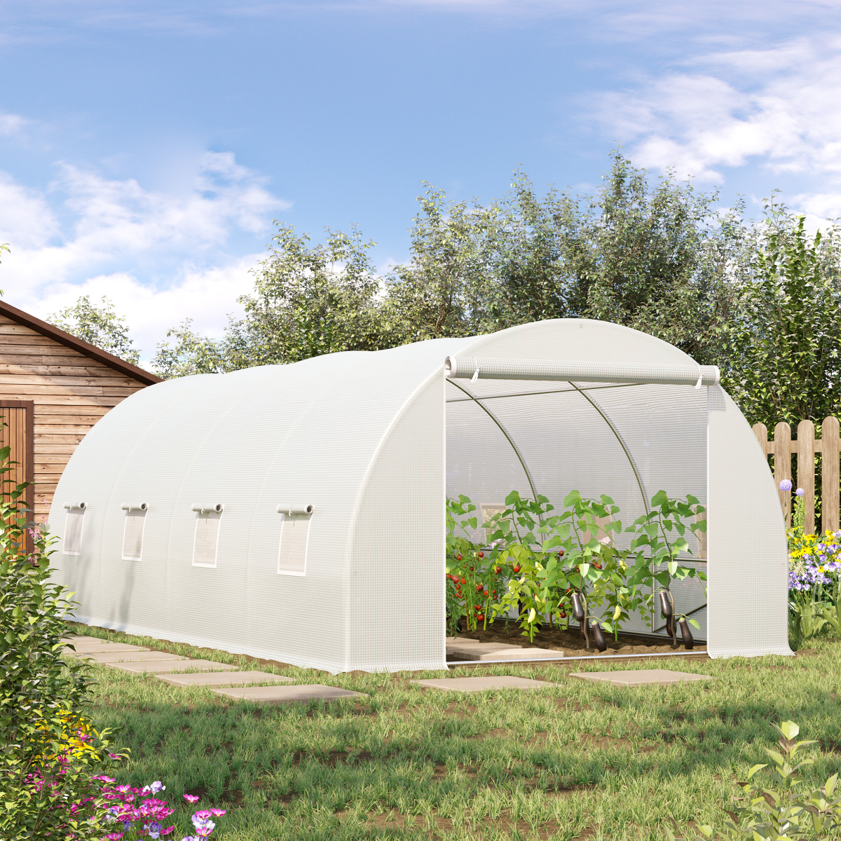 cortex-london-windsor-6-x-3-x-2-m-polytunnel-greenhouse-eight-windows-zippered-door
