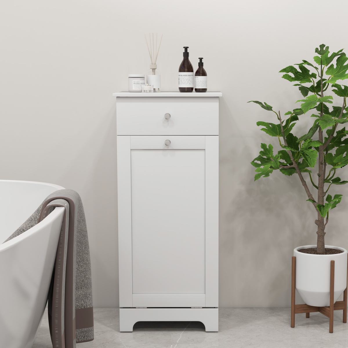 cortex-london-windsor-white-bathroom-laundry-cabinet-hamper-drawer