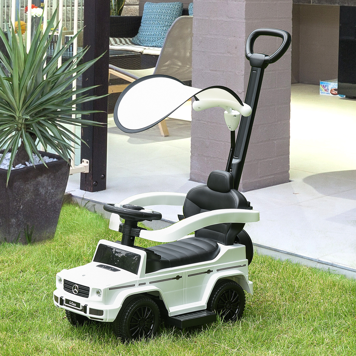 cortex-london-windsor-mercedes-benz-g350-white-ride-on-slider-stroller-kids-vehicle