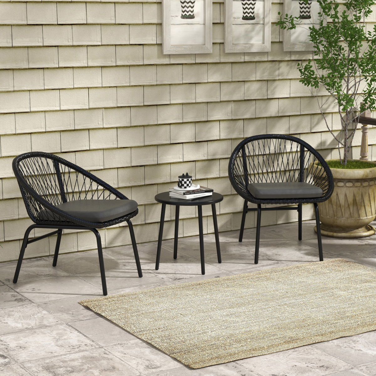 cortex-london-windsor-rattan-bistro-set-two-chairs-coffee-table-black-dark-grey