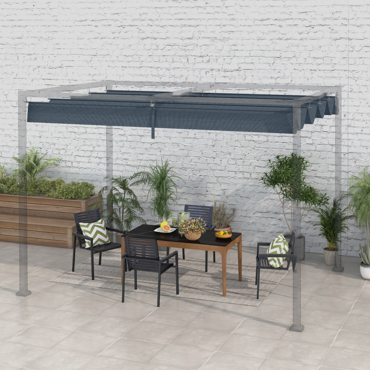 cortex-london-windsor-outsunny-pergola-replacement-sun-shade-cover-dark-grey-polyester