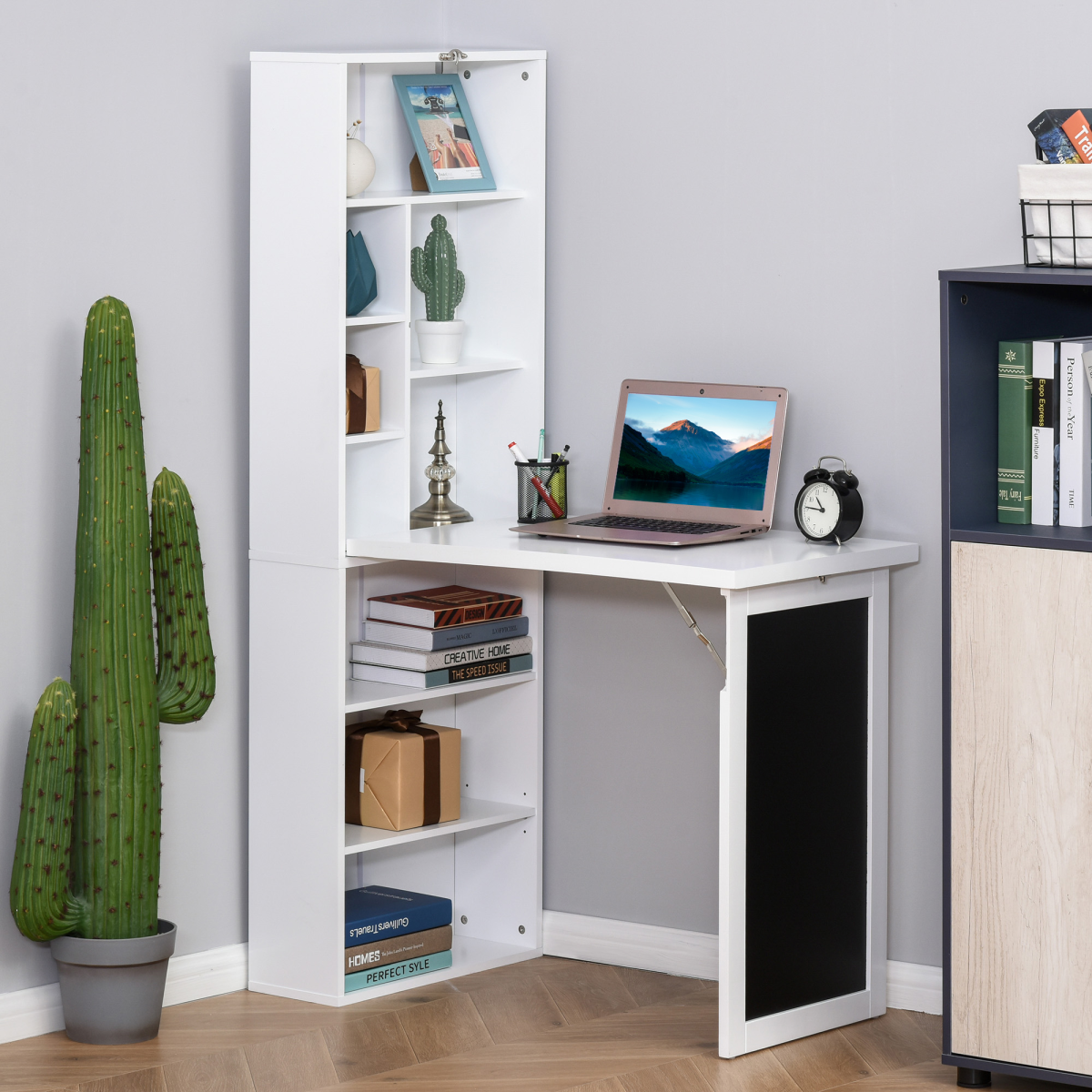 cortex-london-york-folding-desk-blackboard-workstation-nine-compartment-bookcase