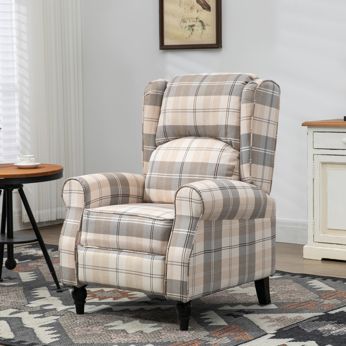 cortex-london-windsor-khaki-checked-linen-recliner-wingback-chair