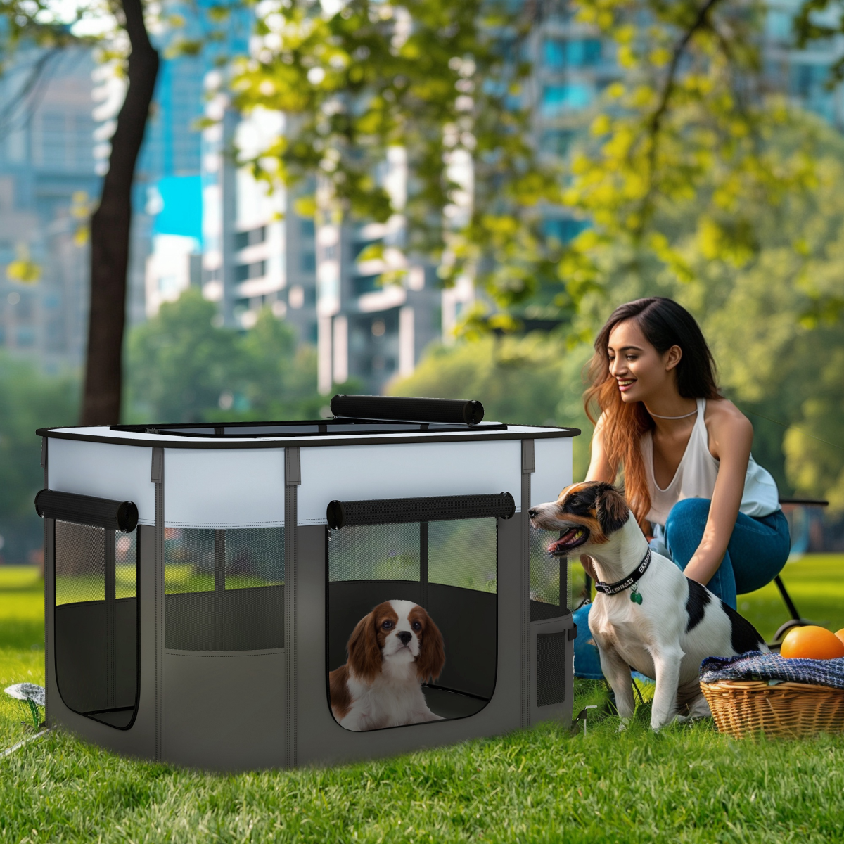 cortex-london-windsor-portable-dog-pen-puppies-rabbits-kittens-guinea-pigs-grey