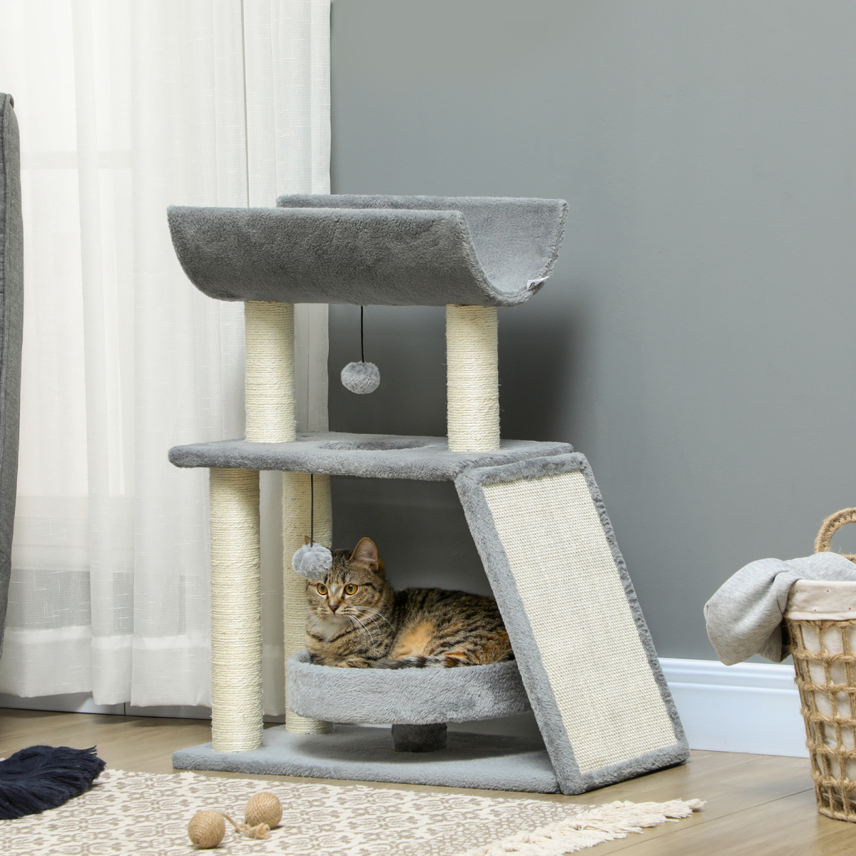 cortex-london-york-light-grey-cat-tree-tower-scratching-posts-pad-toy-ball