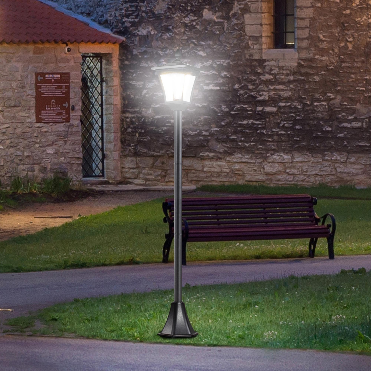 cortex-london-windsor-outsunny-solar-powered-led-lamp-post-black