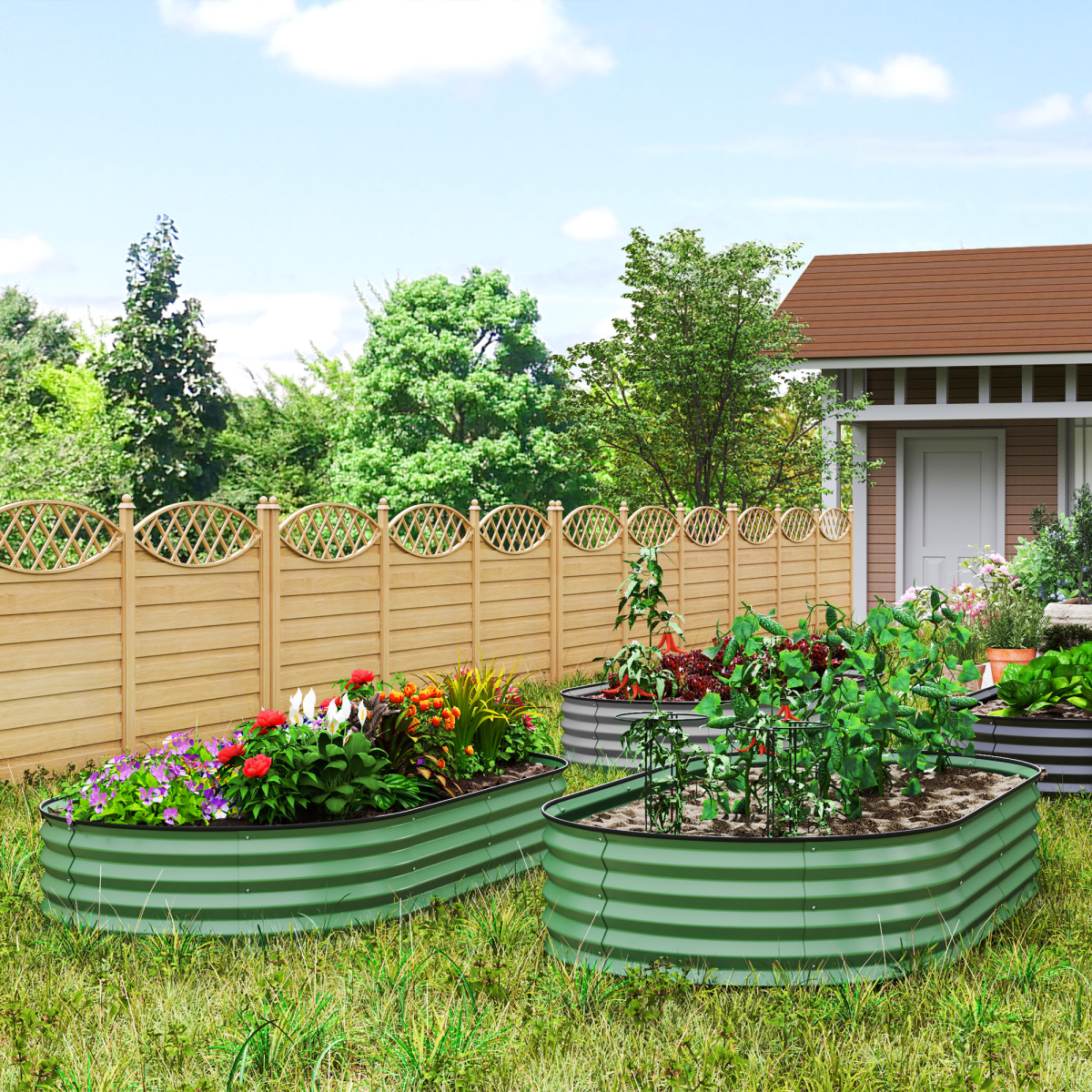 cortex-london-windsor-green-galvanised-steel-raised-planters-set