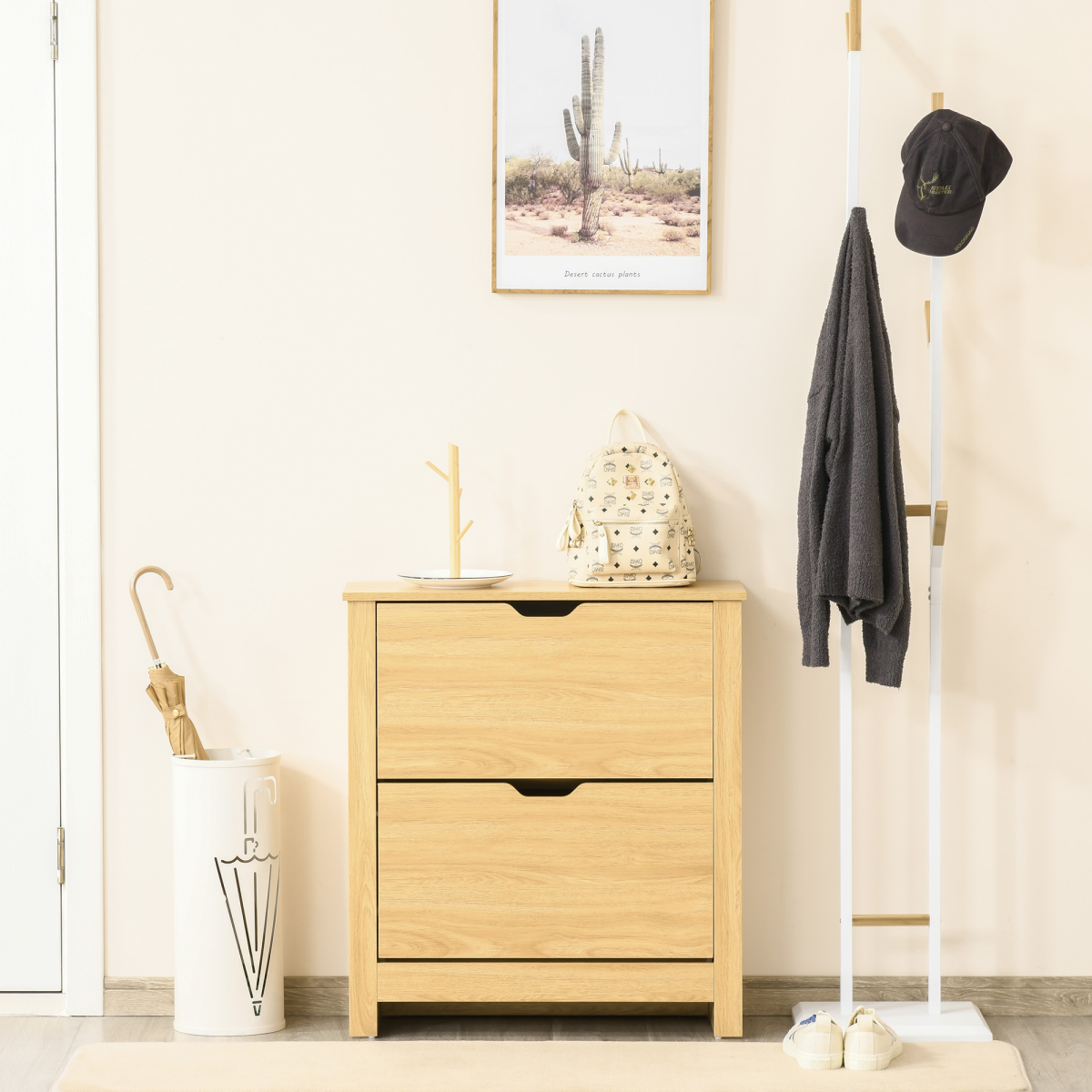 cortex-london-york-brown-12-shoe-storage-cabinet-two-drawers-four-shelves-four-legs