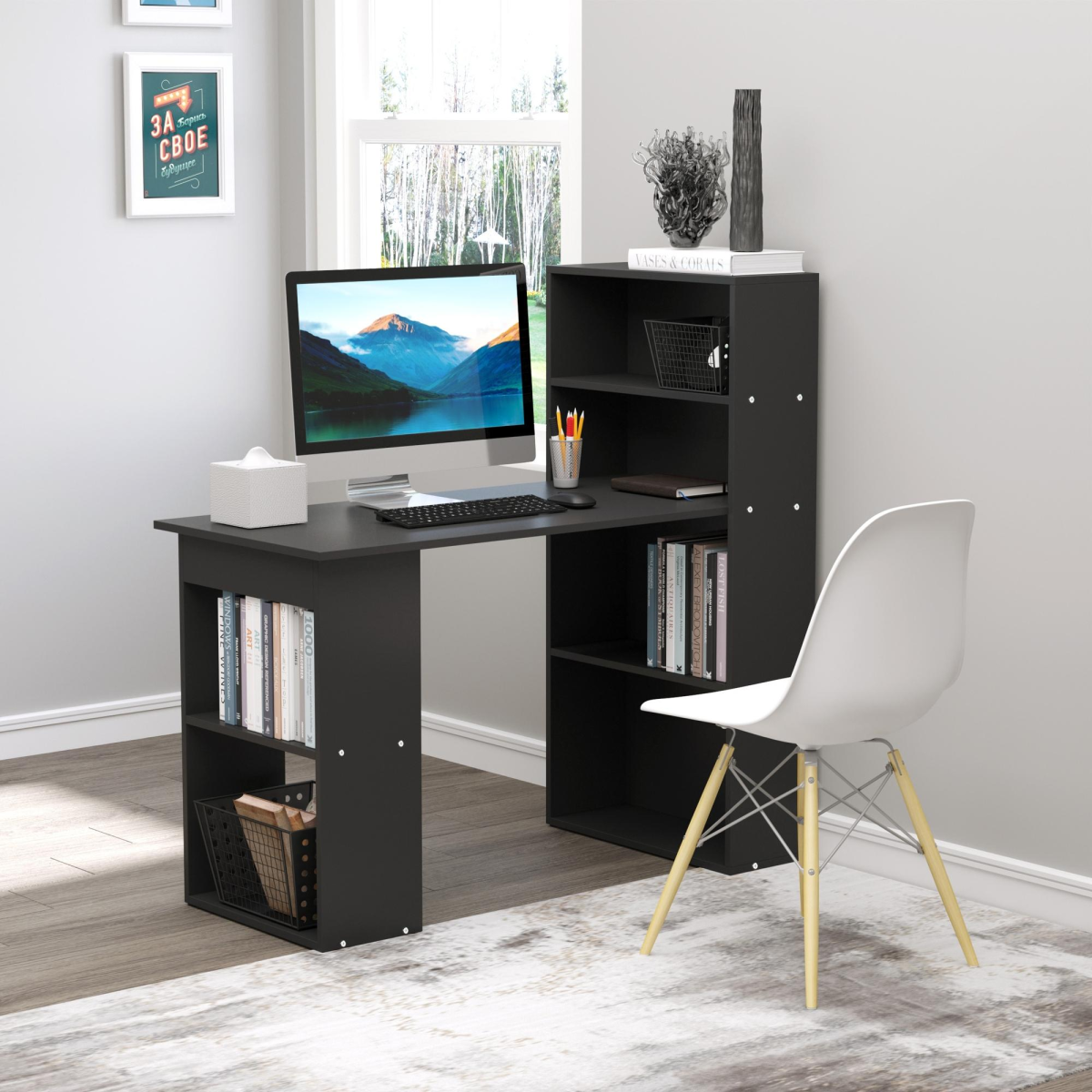cortex-london-york-computer-desk-black-120l-55d-120h-cm-six-shelves-cubby-storage
