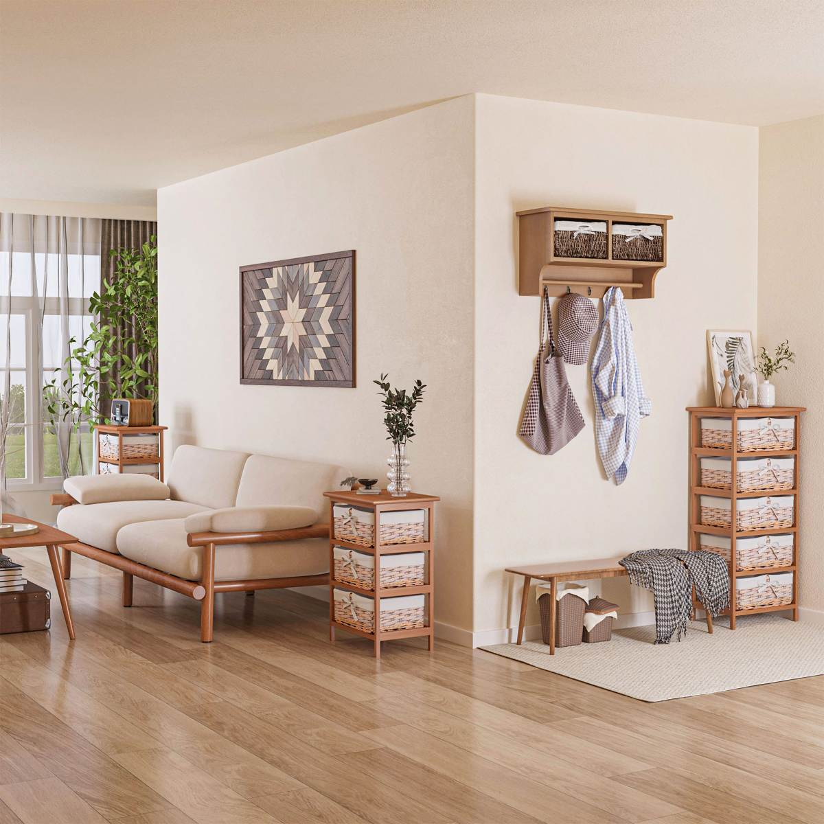 cortex-london-windsor-wooden-wicker-basket-five-drawer-storage-unit