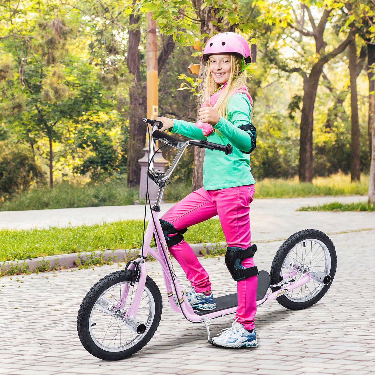 cortex-london-windsor-childrens-stunt-scooter-pink-16-inch-tyres