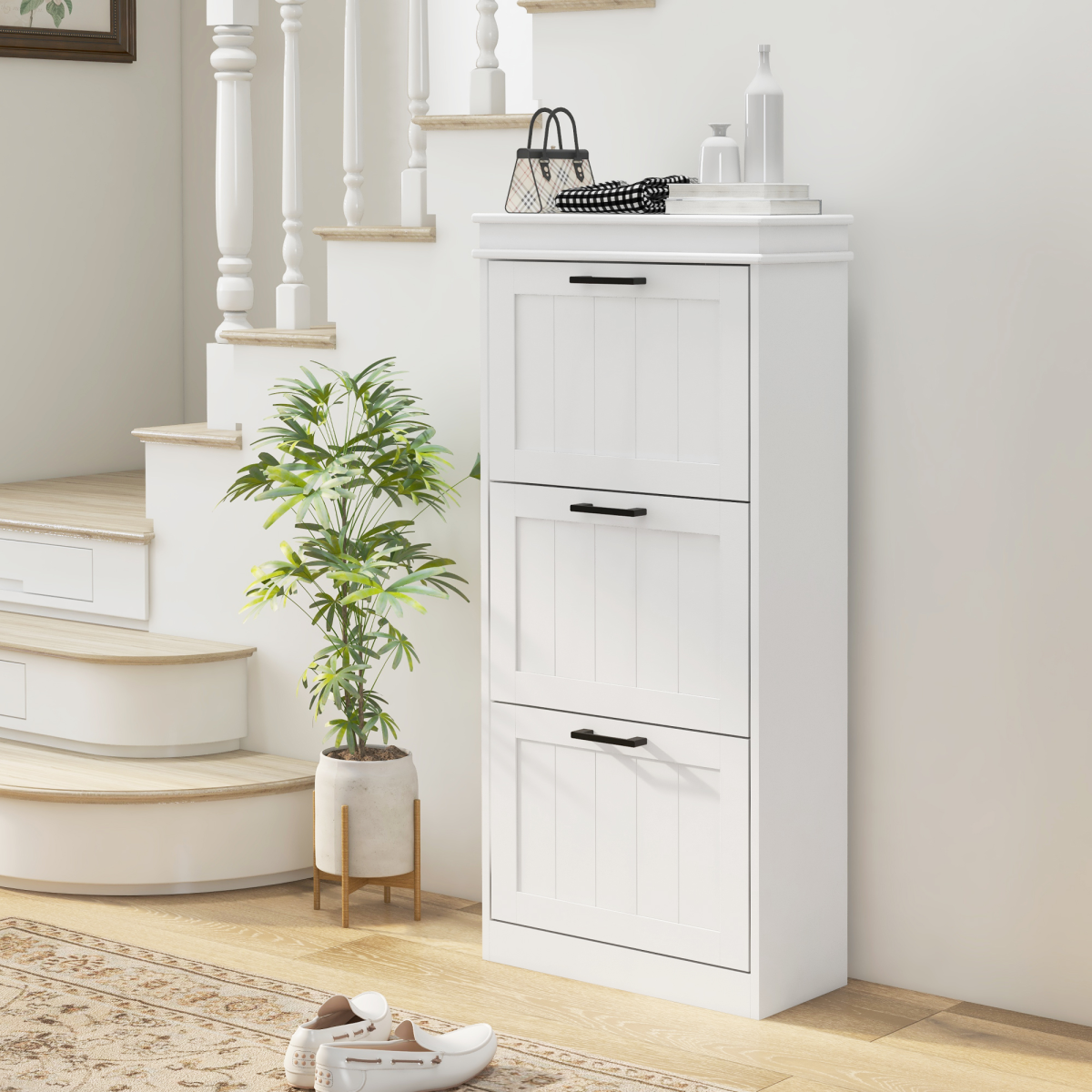 cortex-london-windsor-slim-white-shoe-storage-cabinet-three-flip-drawers-mdf